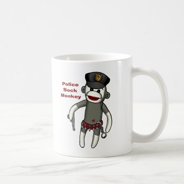 Caneca De Café Macaco de Meia Policial (Direita)