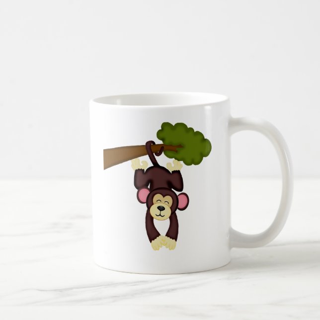 Caneca De Café Macaco de suspensão bonito (Direita)