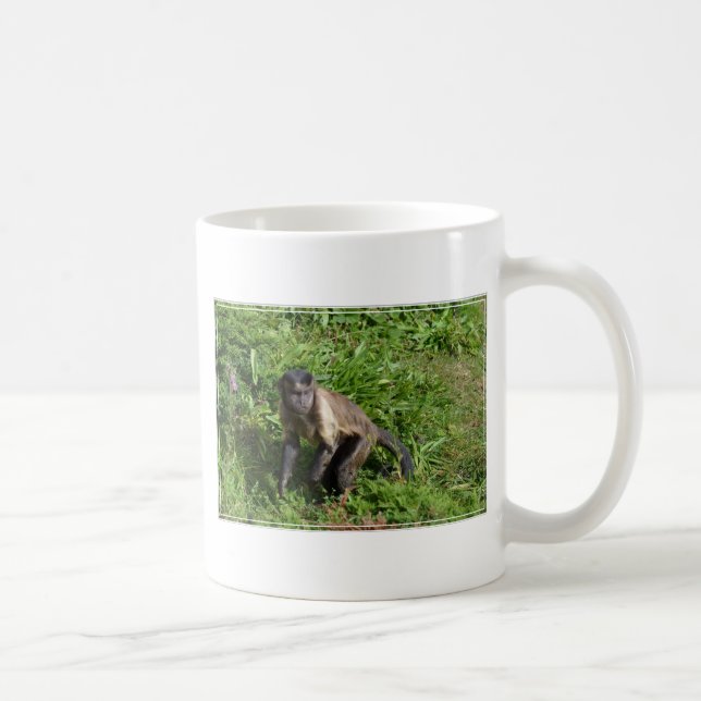 Caneca De Café Macaco do Capuchin que agride para a câmera (Direita)
