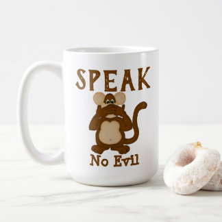 Caneca De Café Macaco Engraçado Fala Sem Mau