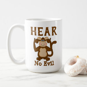 Caneca De Café Macaco Engraçado Não Ouve Mau