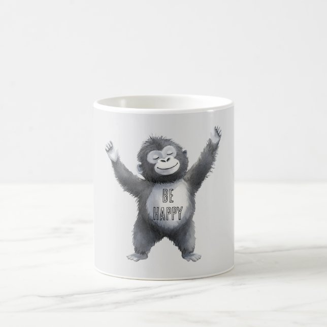 Caneca De Café Macaco Feliz (Centro)