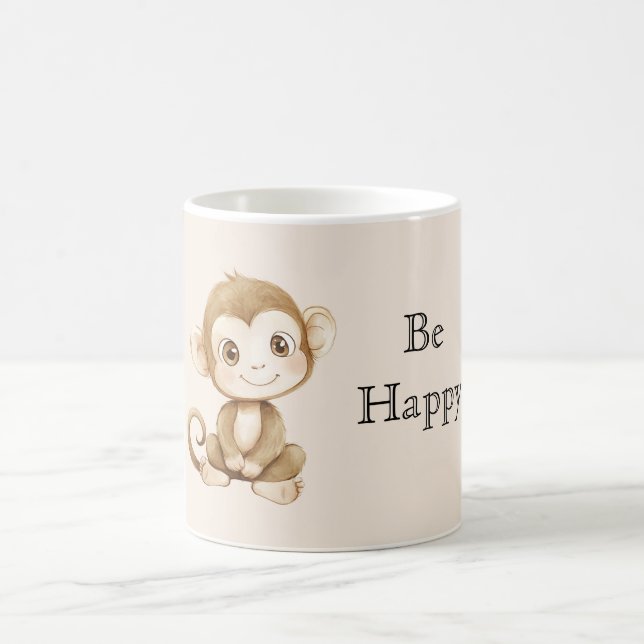 Caneca De Café Macaco Feliz Fofo (Centro)