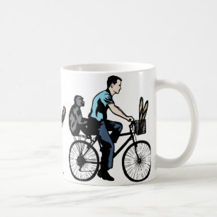Caneca De Café Macaco na bicicleta