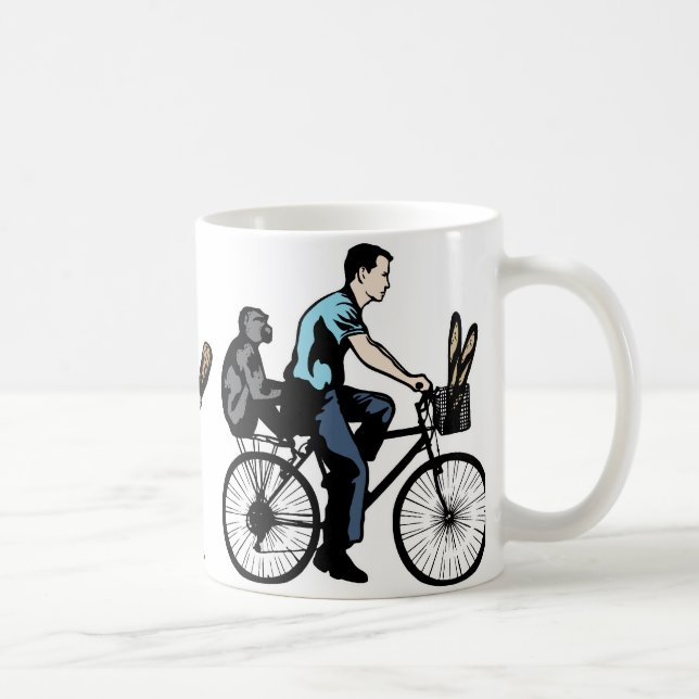 Caneca De Café Macaco na bicicleta (Direita)