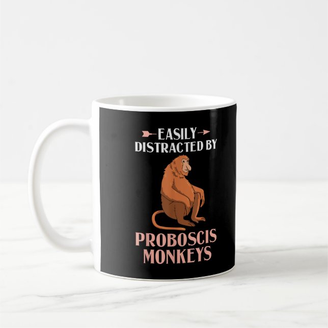 Caneca De Café Macaco Narigudo Macacos Engraçados de Nariz Compri (Esquerda)