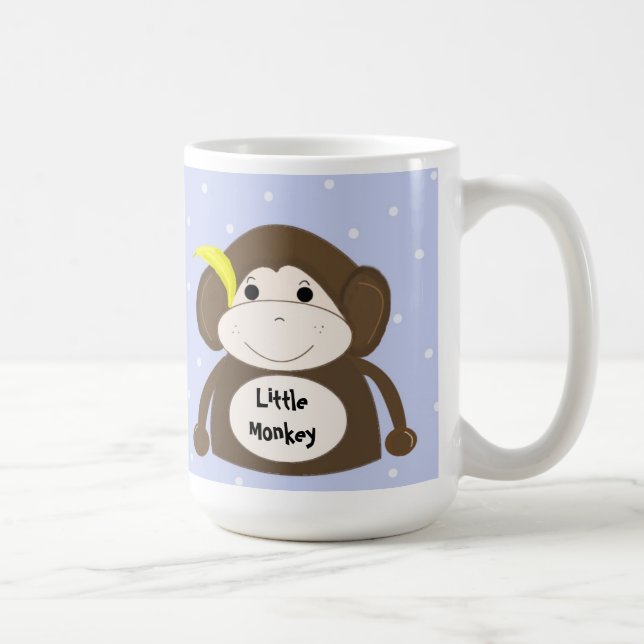 Caneca De Café Macaco Pequeno com Banana Amarela (Direita)