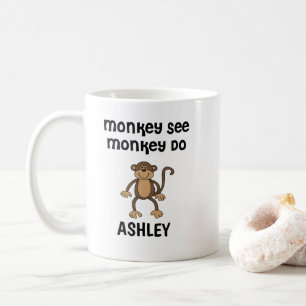 Caneca De Café Macaco Personalizado Veja, Macaco Do Mug