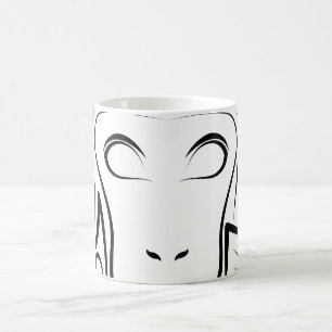Caneca De Café Macaco preto e branco tribal