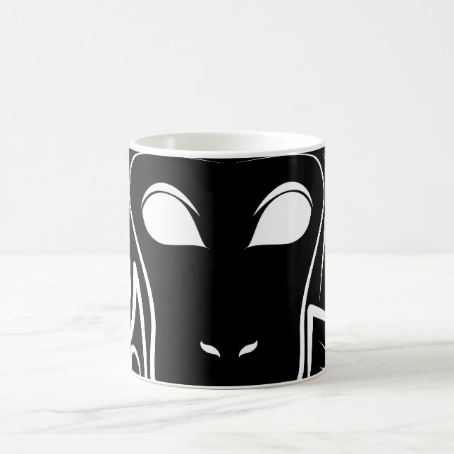 Caneca De Café Macaco preto e branco tribal (Centro)