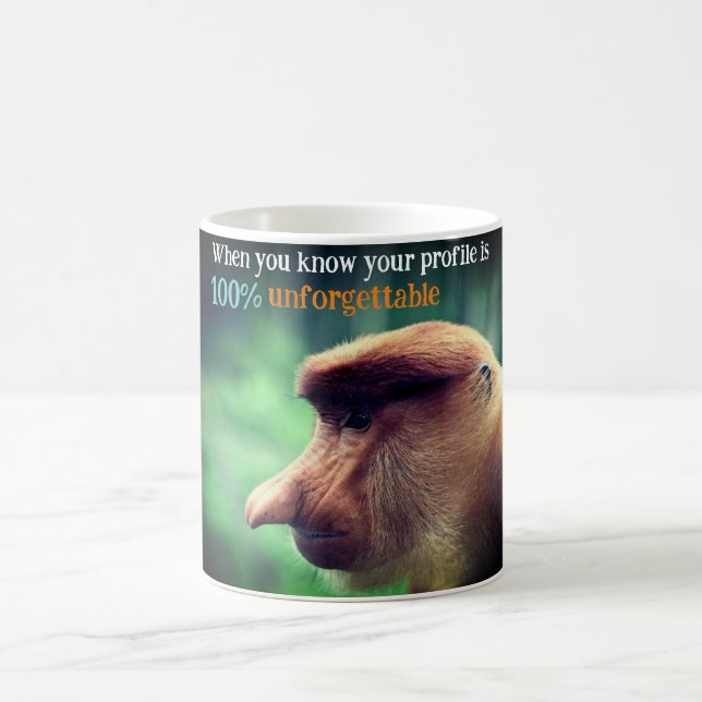Caneca De Café Macaco proboscado engraçado (Centro)
