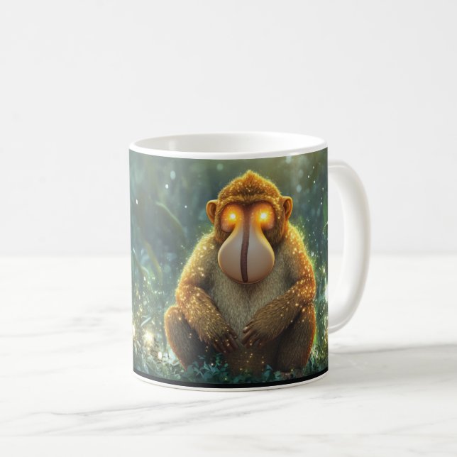 Caneca De Café Macaco Probóscide (Frente Esquerda)