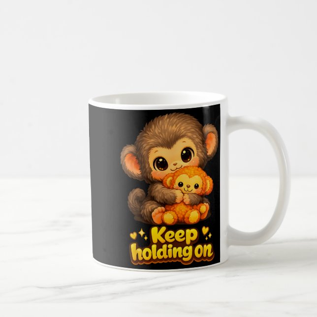 Caneca De Café Macaco punching com ursinho de pelúcia continua ab (Direita)