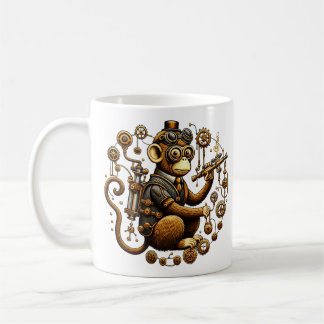 Caneca De Café Macaco Steampunk com Ray Gun
