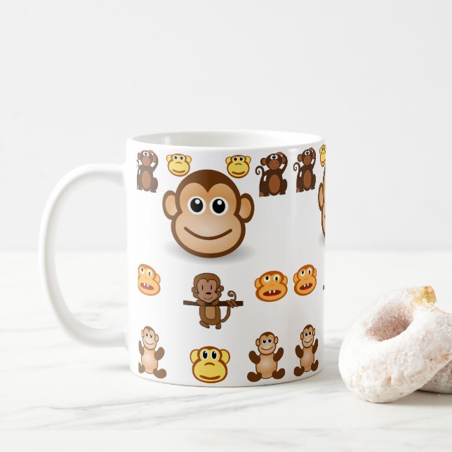 Caneca De Café macacos-canecas (Com Donut)