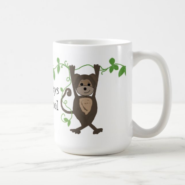 Caneca De Café Macaquinho Pendurado nas Videiras (Direita)