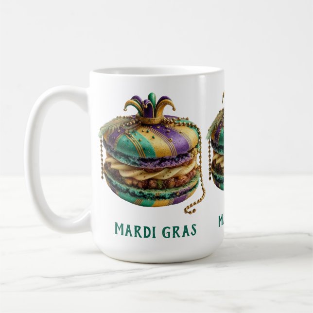 Caneca De Café Macaron Real Mardi Gras (Esquerda)