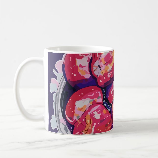 Caneca De Café Maçãs Abstratas (Esquerda)