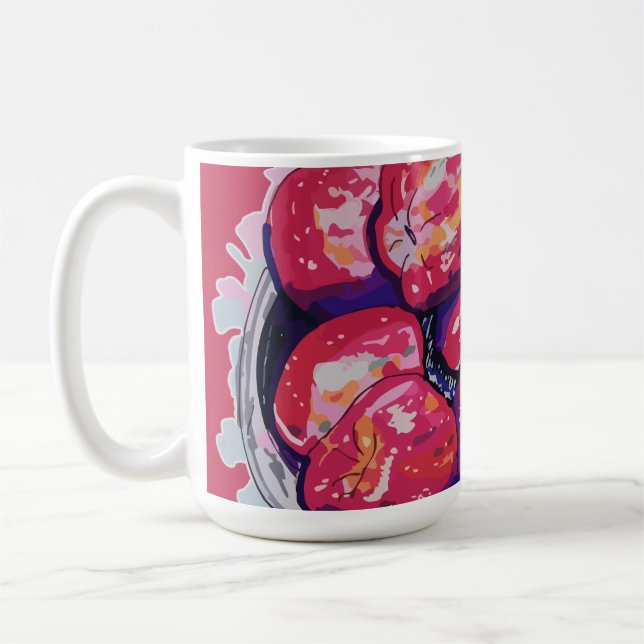 Caneca De Café Maçãs Abstratas (Esquerda)
