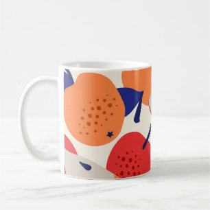 Caneca De Café Maçãs Desenhadas À Mão: Trendy Vintage Sem Costura