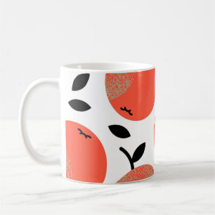 Caneca De Café Maçãs Vermelhas: Padrão Texturizado do Ouro.