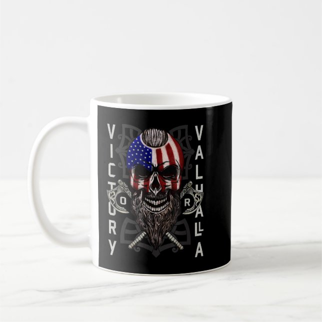 Caneca De Café Machado Viking Americano Vitória Valhalla & Bandei (Esquerda)