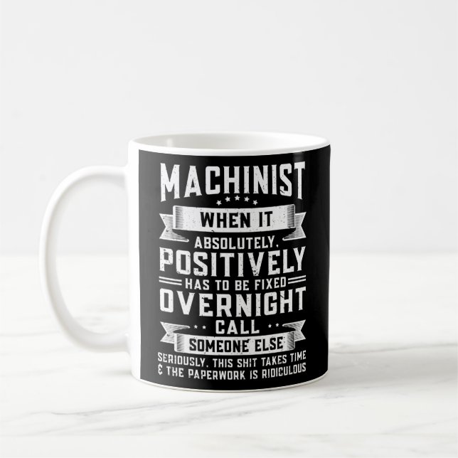Caneca De Café Machinista CNC de Máquina  (Esquerda)