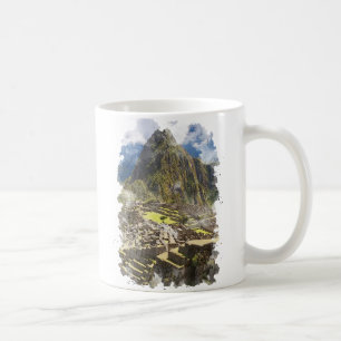 Caneca De Café Machu Picchu Peru Watercolor Art