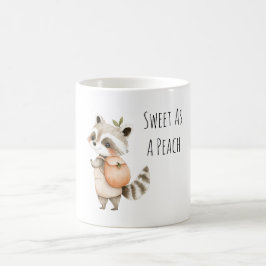 Caneca De Café Macio Como Um Mapache de Mochila Pêssego