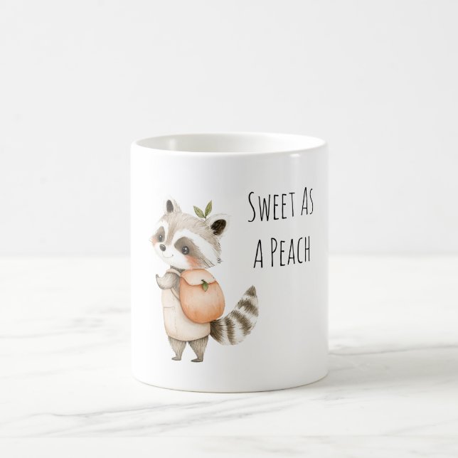 Caneca De Café Macio Como Um Mapache de Mochila Pêssego (Centro)