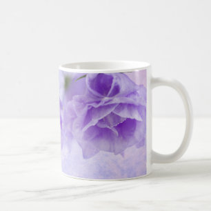 Caneca De Café Macro Flores de Campanela Roxas