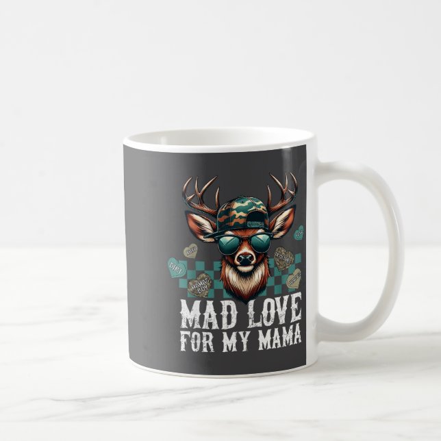 Caneca De Café Mad Retro Love For My Mama Camo Deer Hunting Valen (Direita)