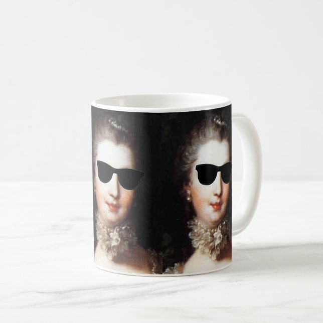 Caneca De Café ♥ Madame de Pompadour with sunglasses crazy ♥ (Frente Esquerda)