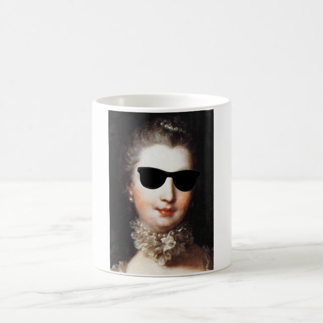 Caneca De Café ♥ Madame de Pompadour with sunglasses crazy ♥ (Centro)
