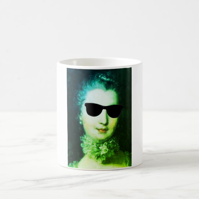 Caneca De Café ♥ Madame de Pompadour with sunglasses crazy ♥ (Centro)