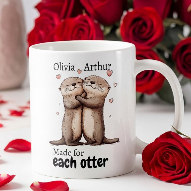 Caneca De Café Made For Each Otter Funny Valentines Gift (Criador carregado)