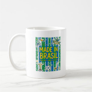 Caneca De Café Made In Brasil Cultural Icons Colorful Design