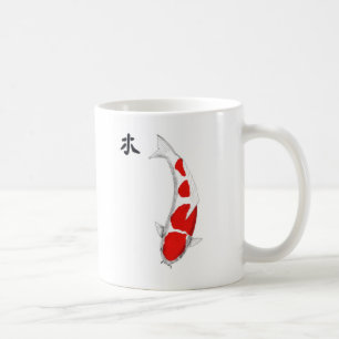 Caneca De Café Madeira de Koi Kohaku Feng Shui do japonês