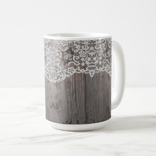 Caneca De Café Madeira e Lace Mug sem as suas Iniciais ou outros 