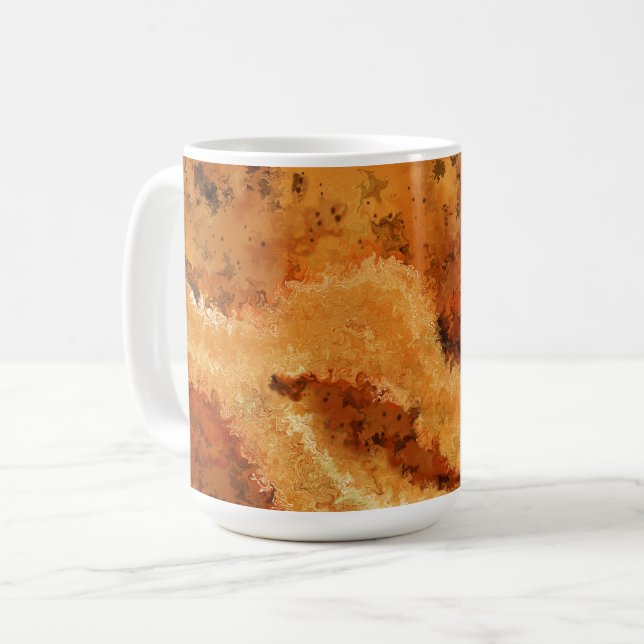 Caneca De Café Madeira Elegante Entalhada (Frente Esquerda)