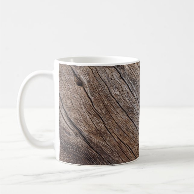 Caneca De Café Madeira envelhecida: fundo de textura russa. (Esquerda)