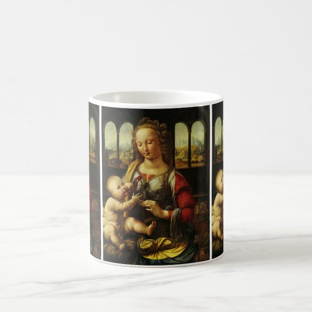 Caneca De Café Madona do cravo de Leonardo da Vinci (Centro)