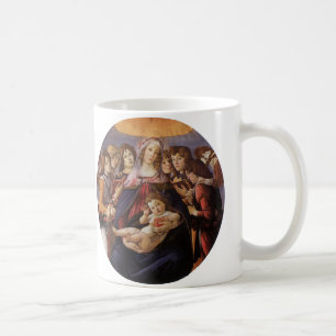 Caneca De Café Madona e Menino com Anjos por Sandro Botticelli