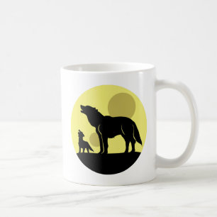 Caneca De Café Madre e Wolf Pup