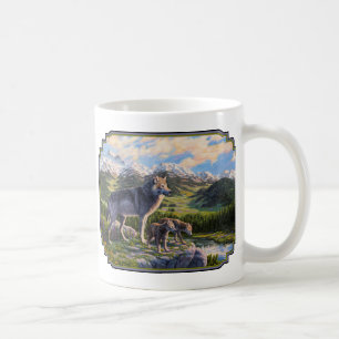 Caneca De Café Madre Wolf e Pups Vale do Rio Montanha