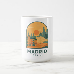 Caneca De Café Madrid Vintage Espanha Viagem – Cidade Retro