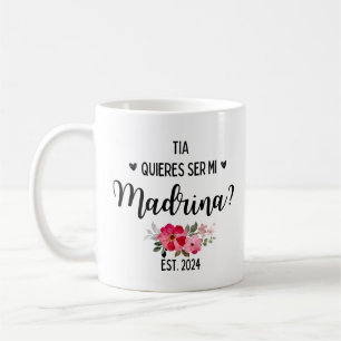 Caneca De Café Madrina Coffee Mugs 2024 Quieres Ser Mi Madrina