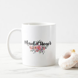 Caneca De Café Madrinha de casamento de Casamento Floral Chic Wat