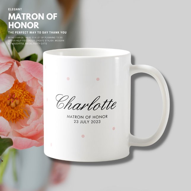 Caneca De Café Madrinha de casamento de Matriz Simples e Bonito E (Criador carregado)