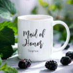 Caneca De Café Madrinha de casamento Negra Branca de Casamento<br><div class="desc">Madrinha de casamento Casamento de Mata em Preto e Branco para Casamento,  Festa Bridal,  Chá de panela,  Festa de solteira. Veja mais produtos com este design na coleção abaixo.</div>